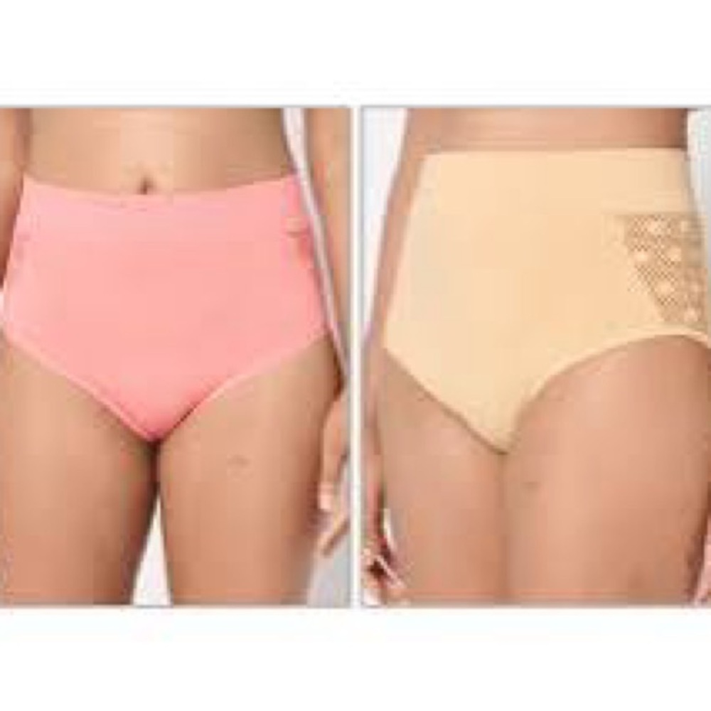 Anybody intimates seamless open stitch comfort panties 2 pk. (Coral/Pearl)